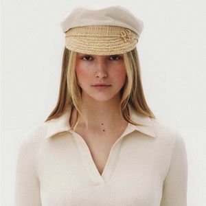 Authentic Ruslan Baginskiy Monogram Embellished Combined Cap Beret